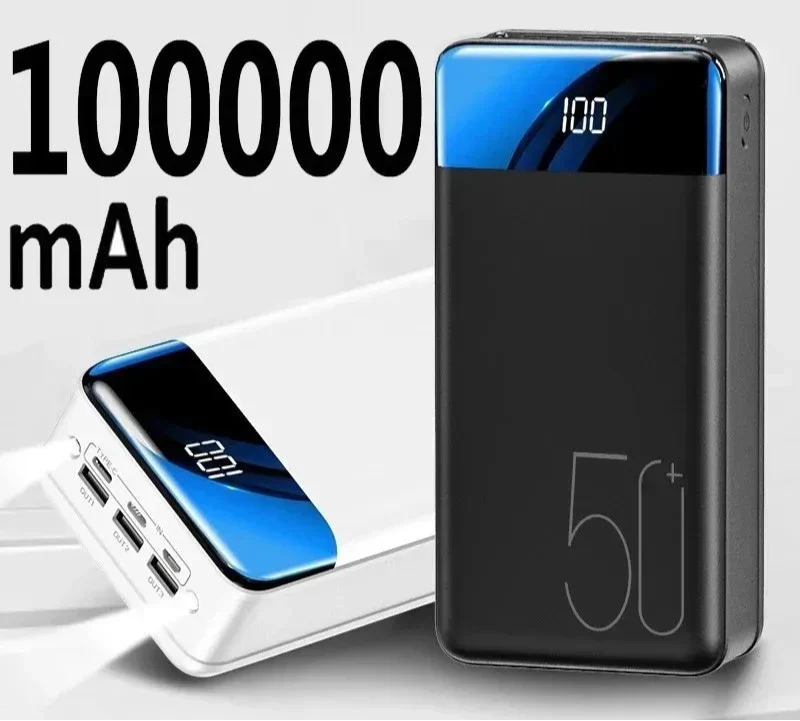100000mAh Varavirtalähde Nopea Lataus Usealle Laitteelle