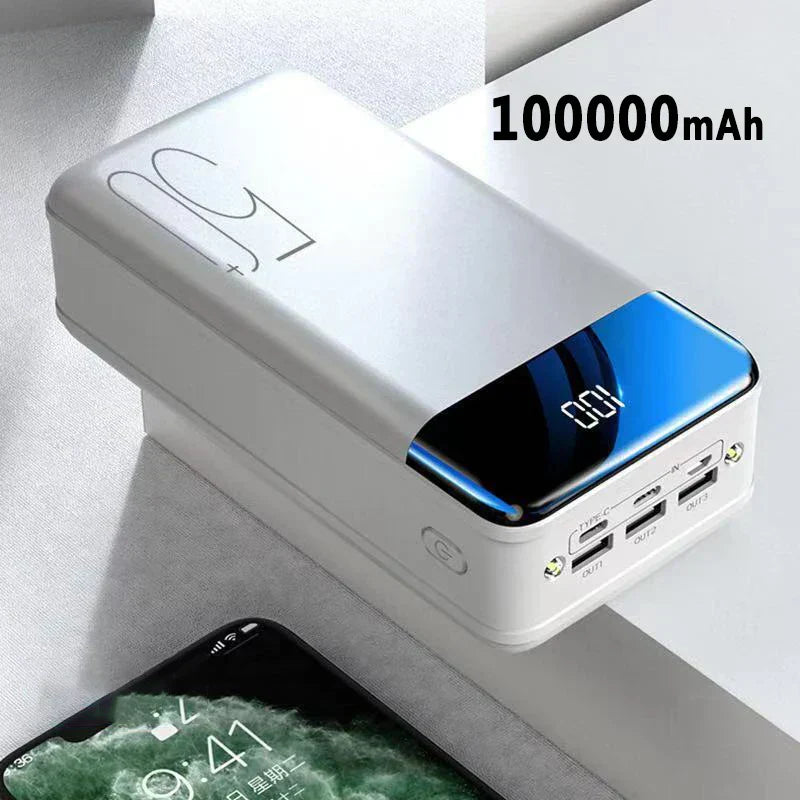 100000mAh Varavirtalähde Nopea Lataus Usealle Laitteelle