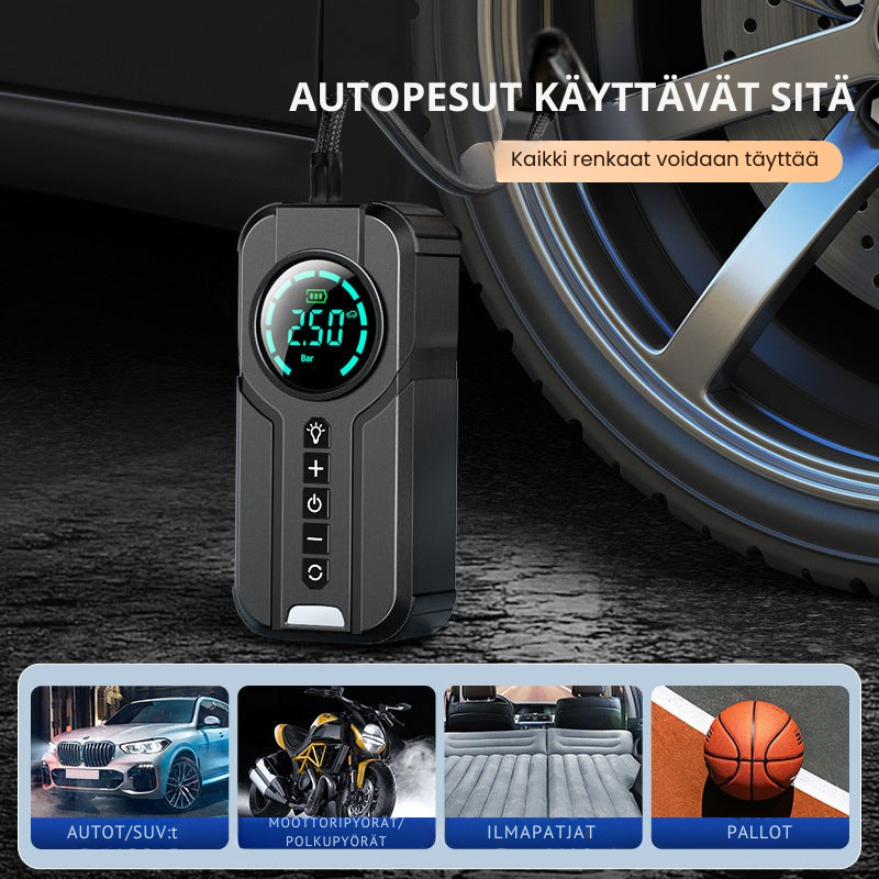 OmniPump™ Pro: 4-in-1 kannettava ilmakompressori ja hätätyökalu