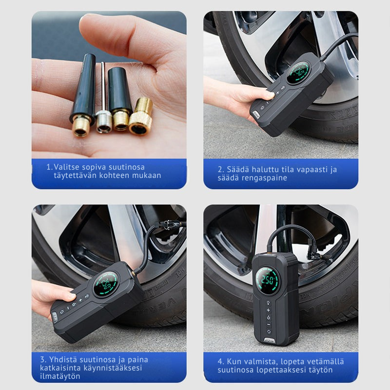 OmniPump™ Pro: 4-in-1 kannettava ilmakompressori ja hätätyökalu
