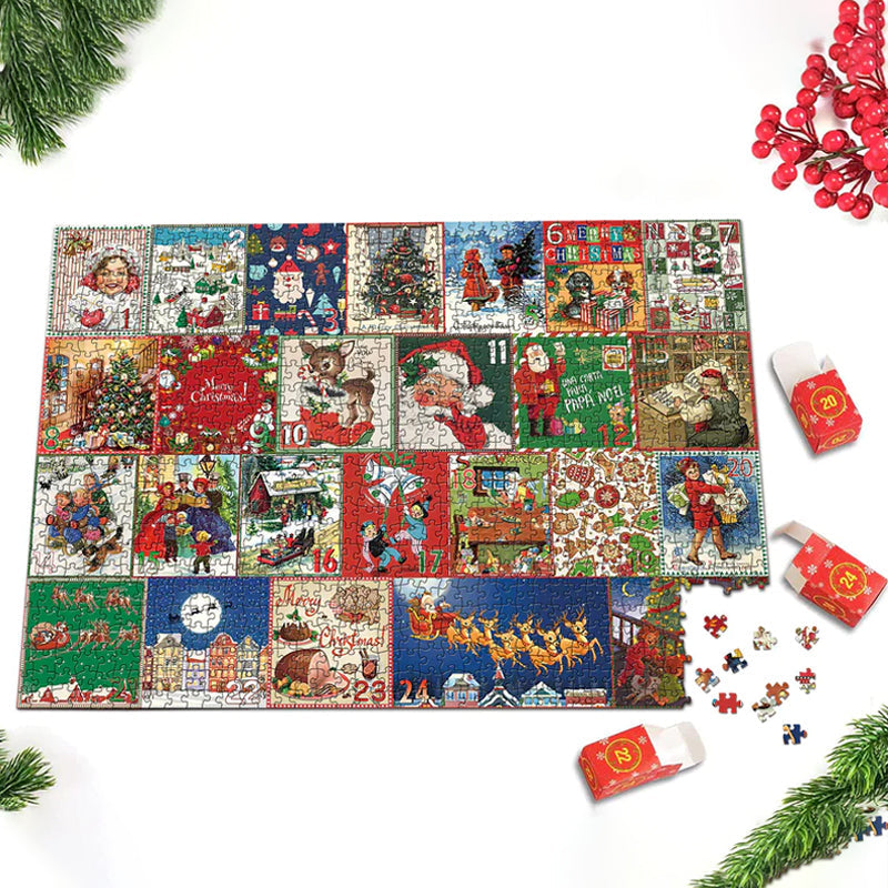 Joulupuzzle Adventtikalenteri – 1000 Palan Päivittäinen Joulun Odotus (70x50 cm)