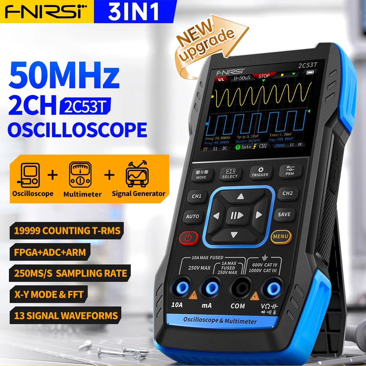 ScopeMatic™ | Käsikäyttöinen Osiloskooppi Multimetri + Signaaligeneraattori