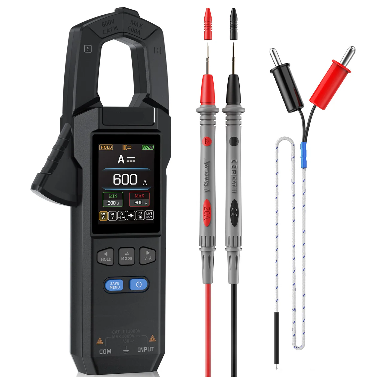 DMC-100 SmartMeter™ | Tarkkuus Pihdillinen Yleismittari Värinäytöllä