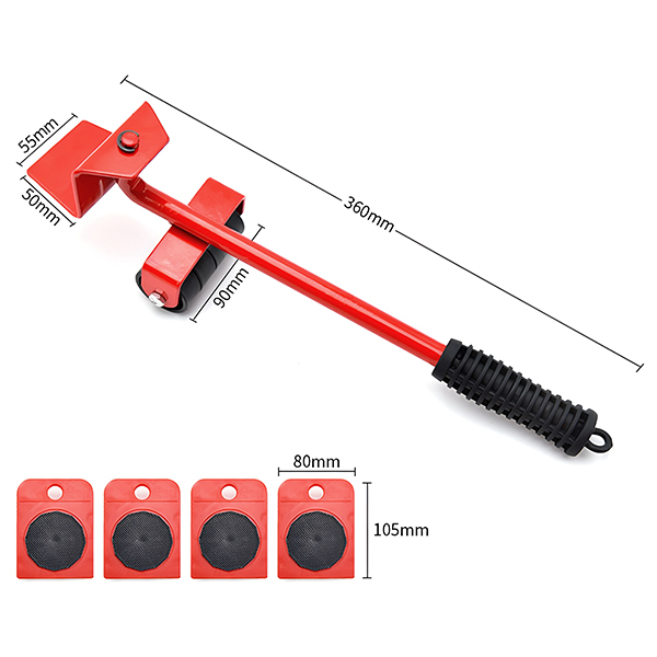 Furniture Slider Set™ – Vaivaton huonekalujen siirtosetti, sisältää 4 liukupalaa ja nostovivun