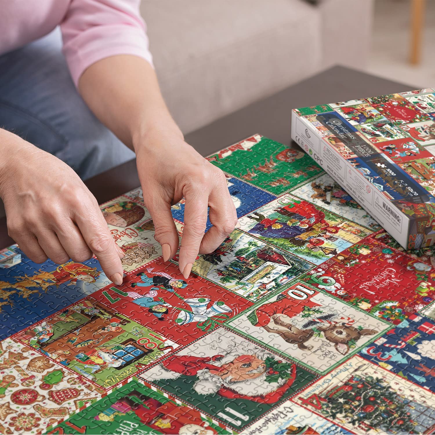Joulupuzzle Adventtikalenteri – 1000 Palan Päivittäinen Joulun Odotus (70x50 cm)