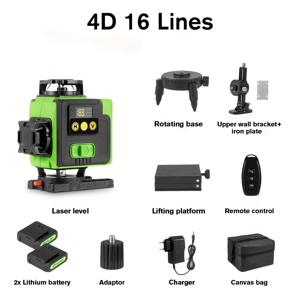 Laser-tasomittari 4x360° Automaattinen Viivatyökalu