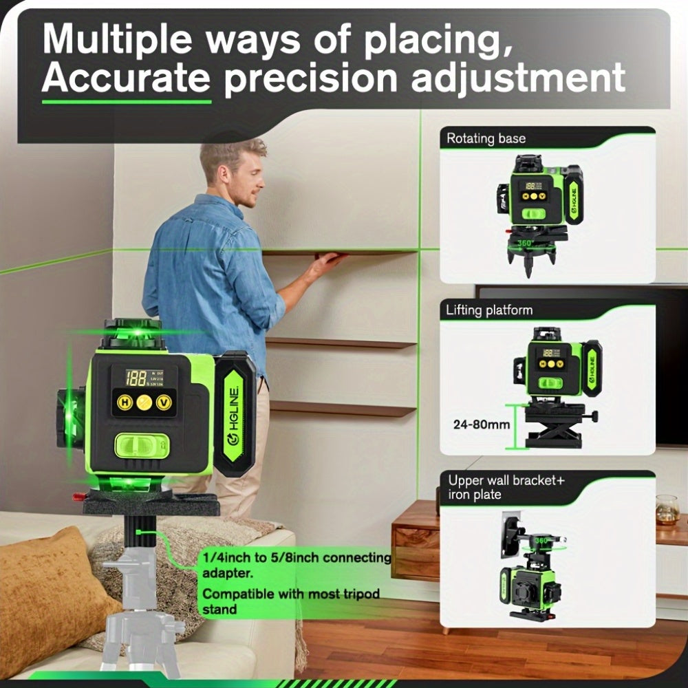 Laser-tasomittari 4x360° Automaattinen Viivatyökalu