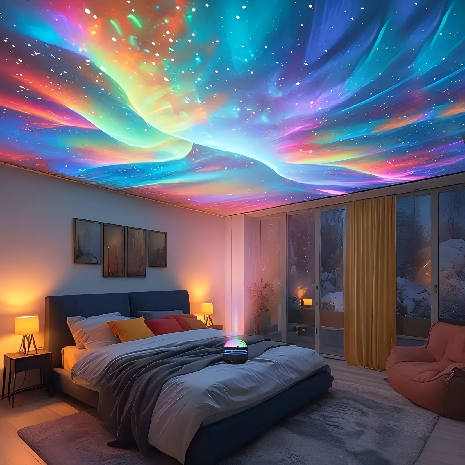 LED Tähtiprojektori Kaukosäätimellä RGB Valo