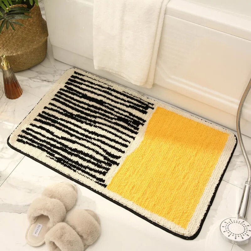 Luxury Handmade Bath Mat with Abstract Design for Stylish Bathrooms