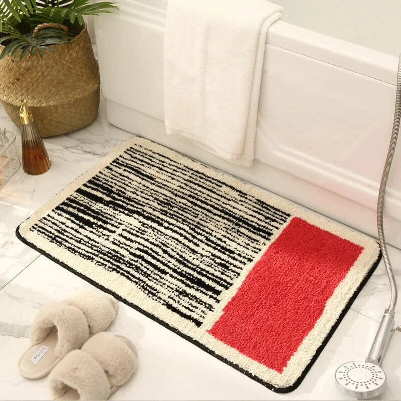 Luxury Handmade Bath Mat with Abstract Design for Stylish Bathrooms