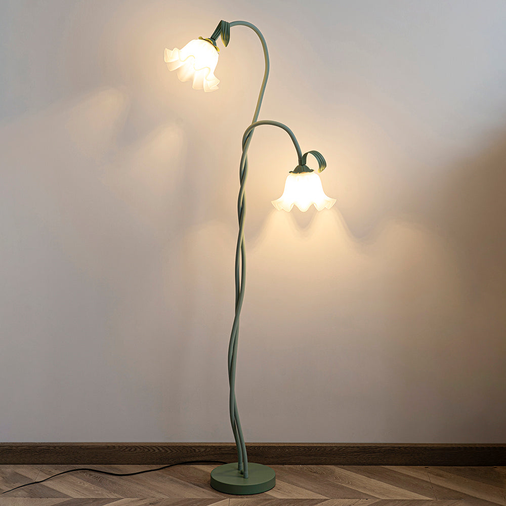 Flowers LED Floor Lamp with Matte Green Finish