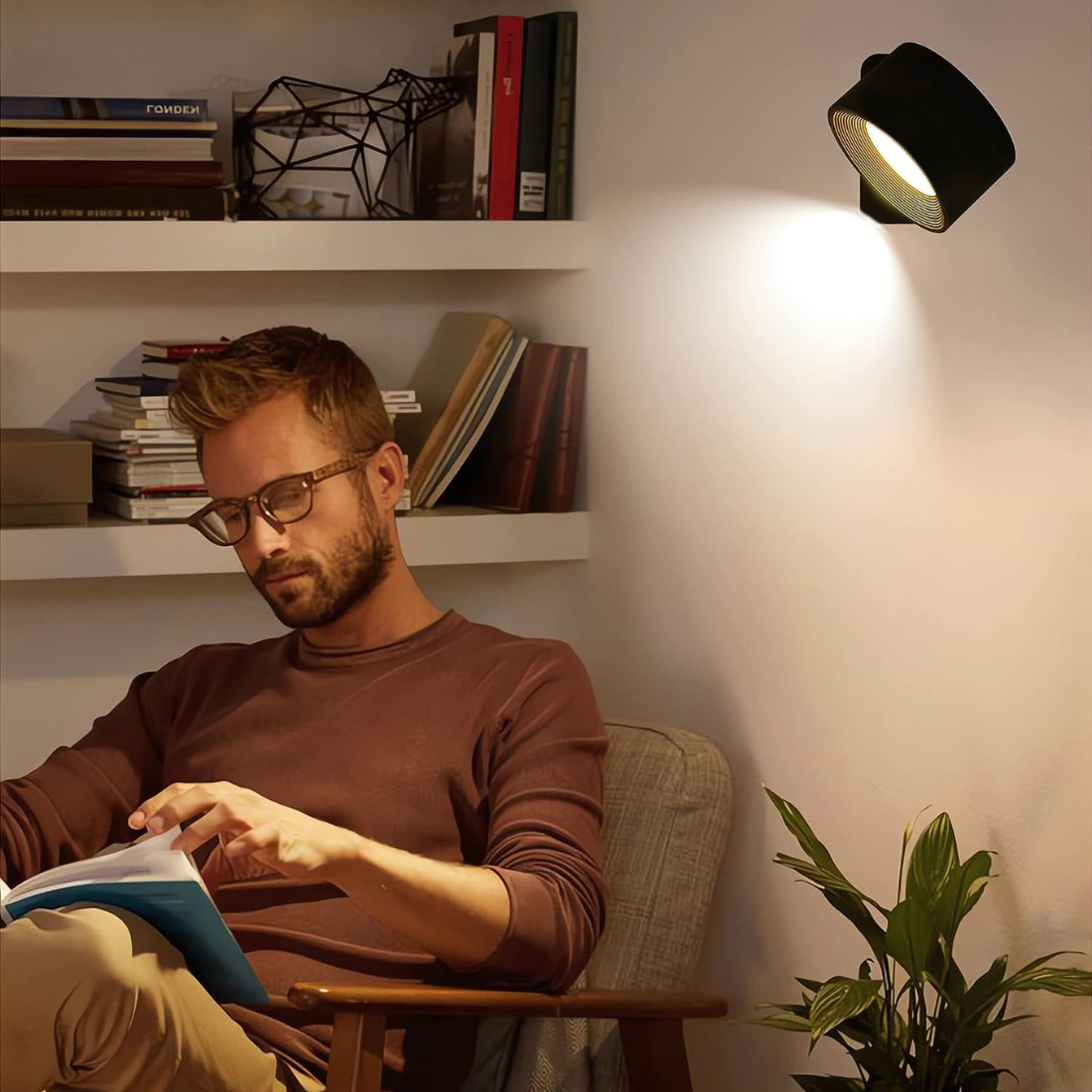 Seinälamppu 360° Säädettävä Langaton Ladattava