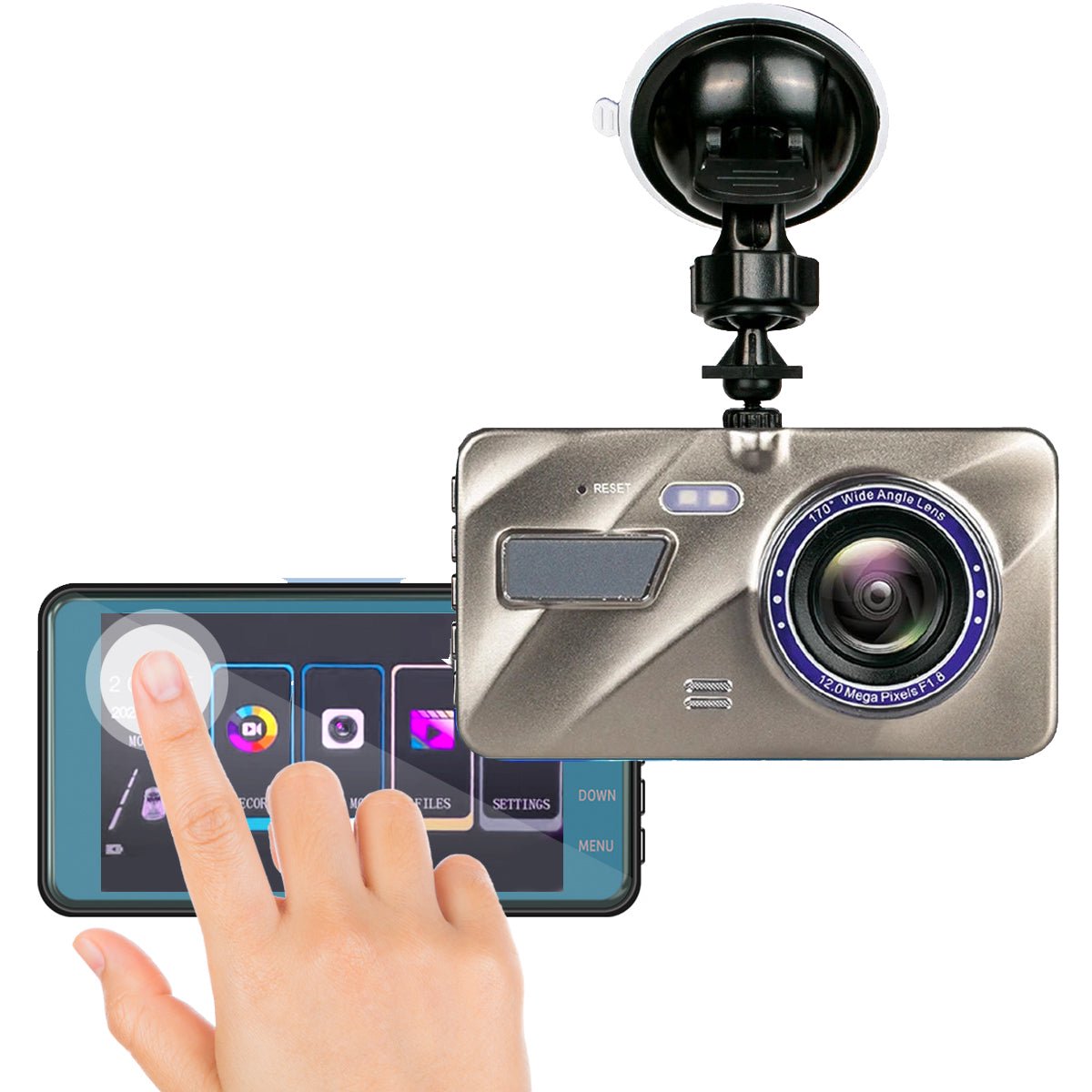 Langaton Autokamera Etu- ja Takatallennus 1080P Laajakulma Yönäkö