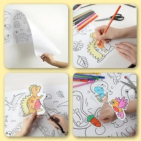 FUNPICROLL™ Piirtotarrarulla – Luova ja Näytötön Puuharulla Lapsille (30x300 cm)