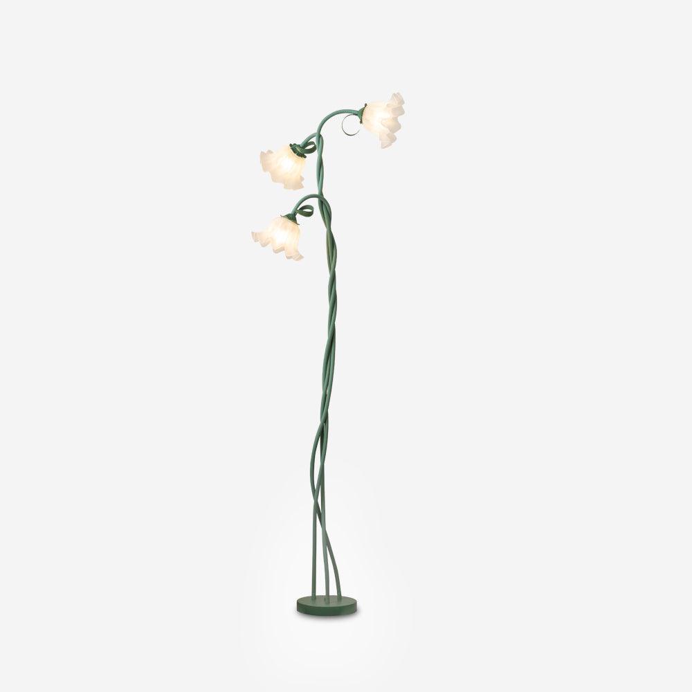 Flowers LED Floor Lamp with Matte Green Finish