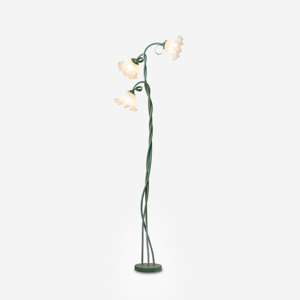 Flowers LED Floor Lamp with Matte Green Finish
