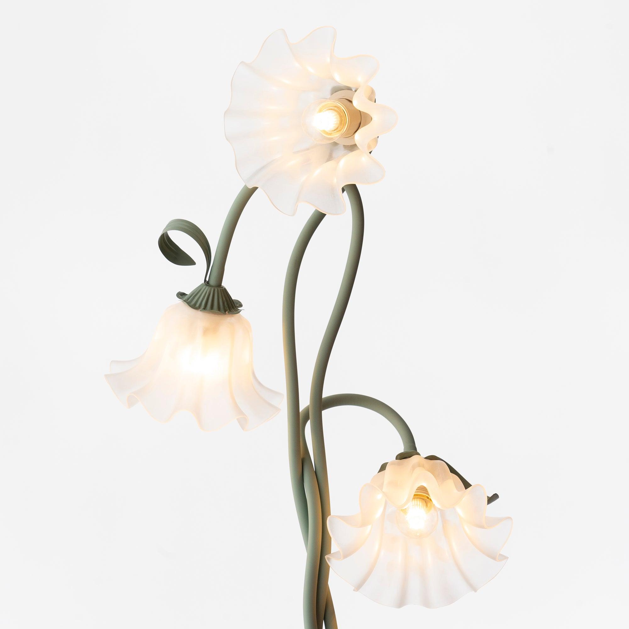 Flowers LED Floor Lamp with Matte Green Finish