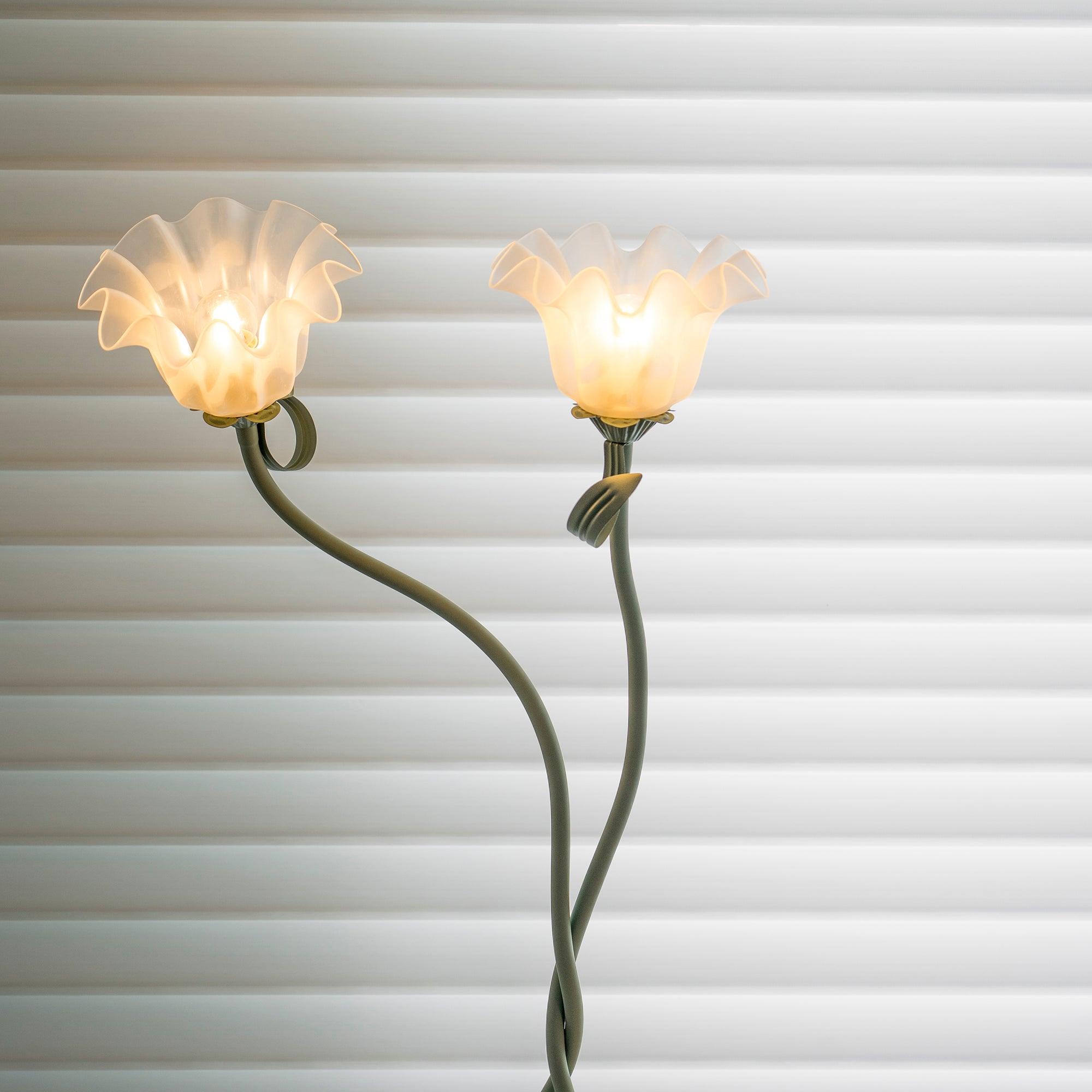 Flowers LED Floor Lamp with Matte Green Finish