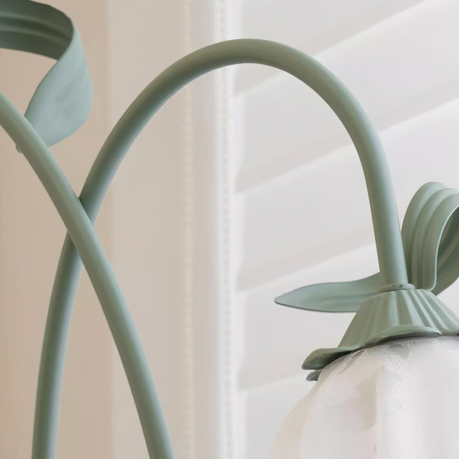 Flowers LED Floor Lamp with Matte Green Finish