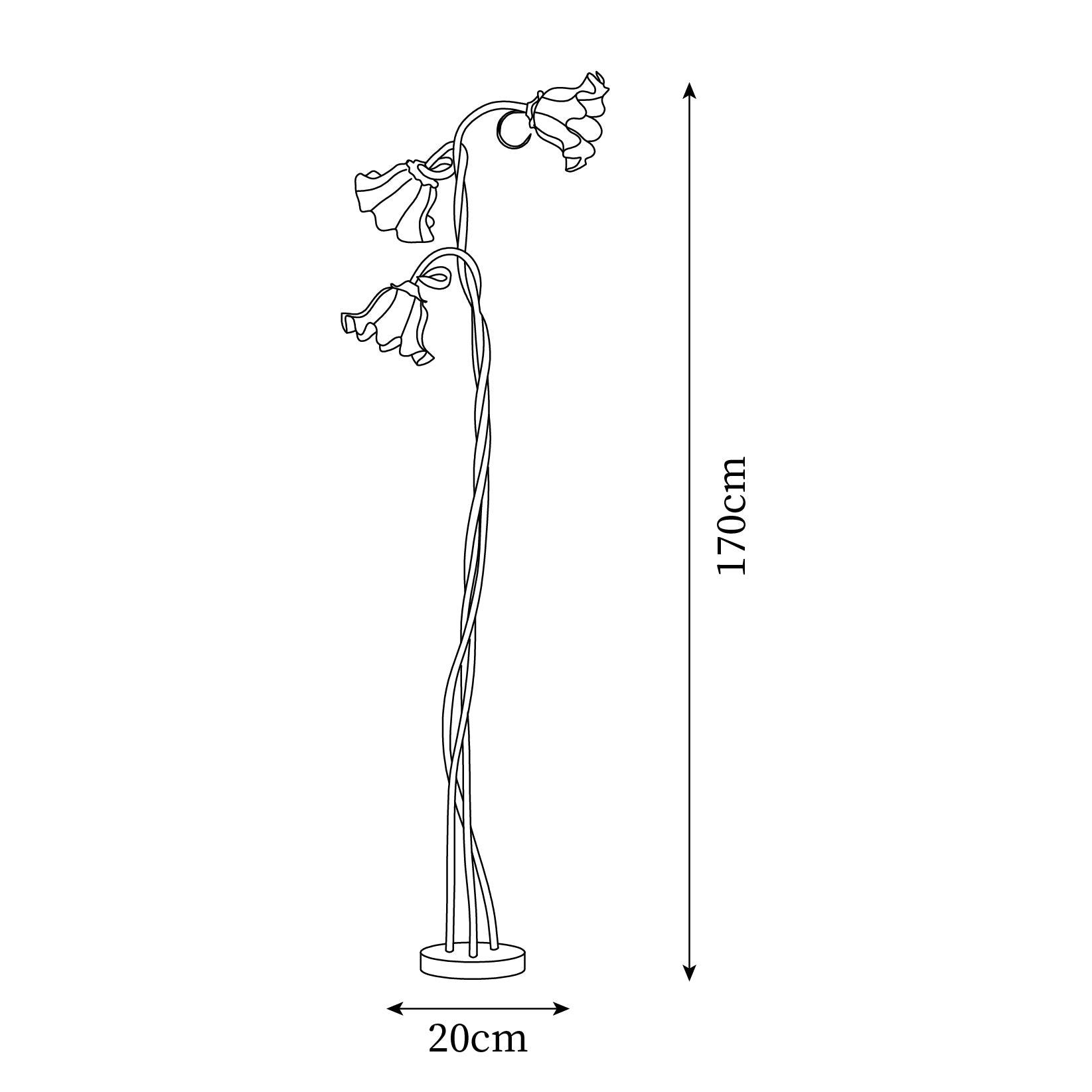 Flowers LED Floor Lamp with Matte Green Finish