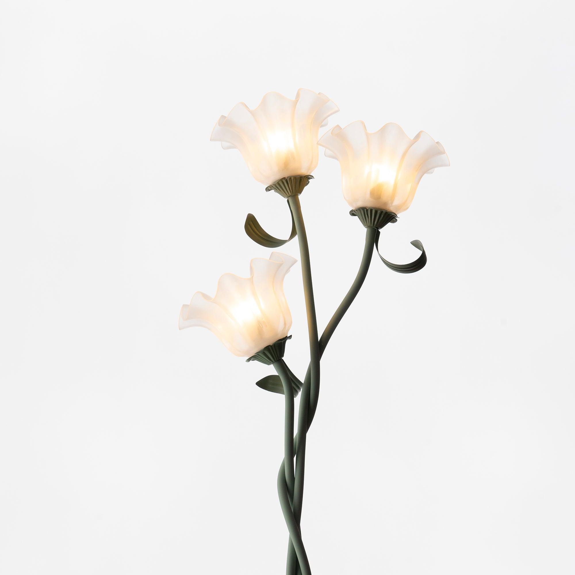 Flowers LED Floor Lamp with Matte Green Finish