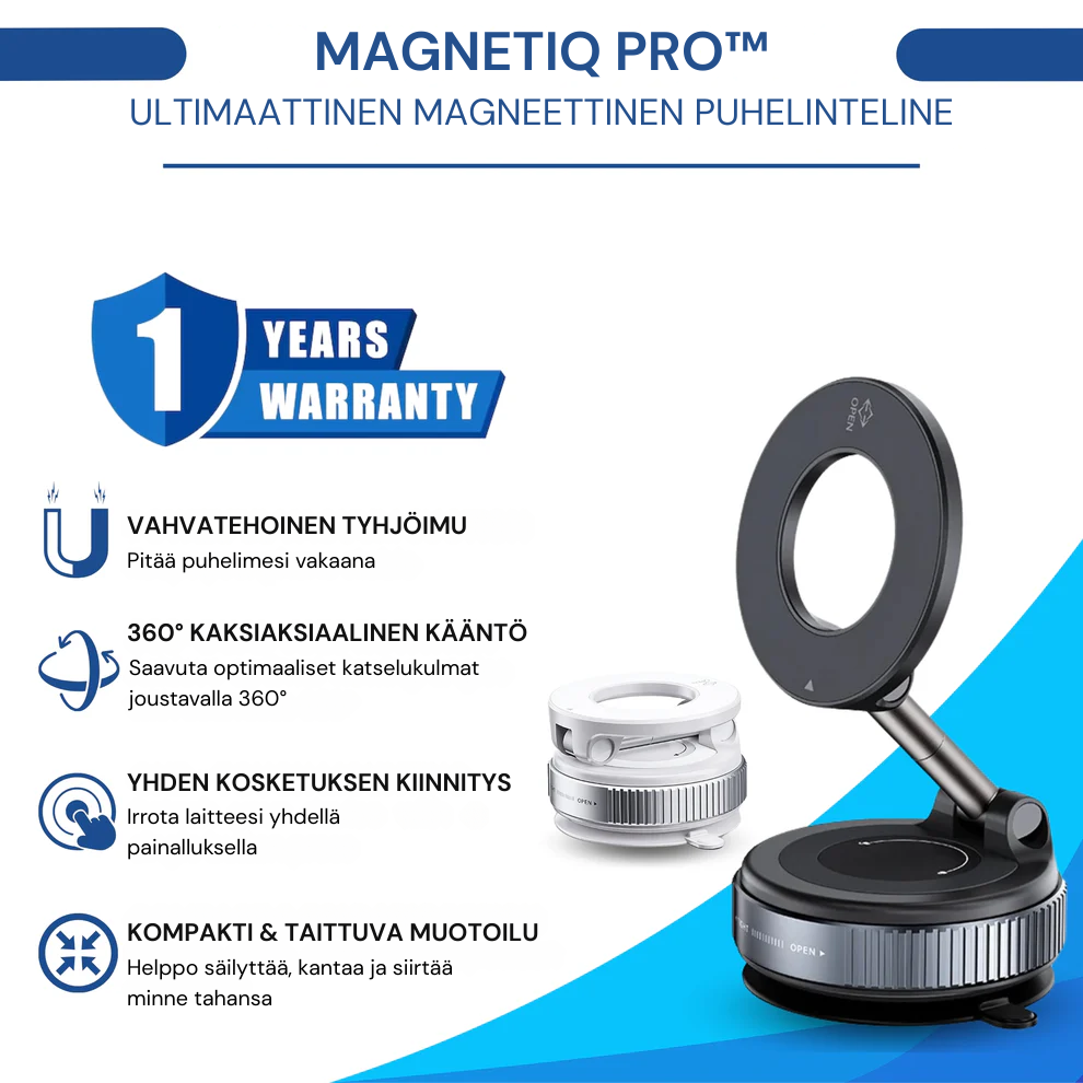 Magnetiq Pro™ | 360° magneettinen puhelinteline