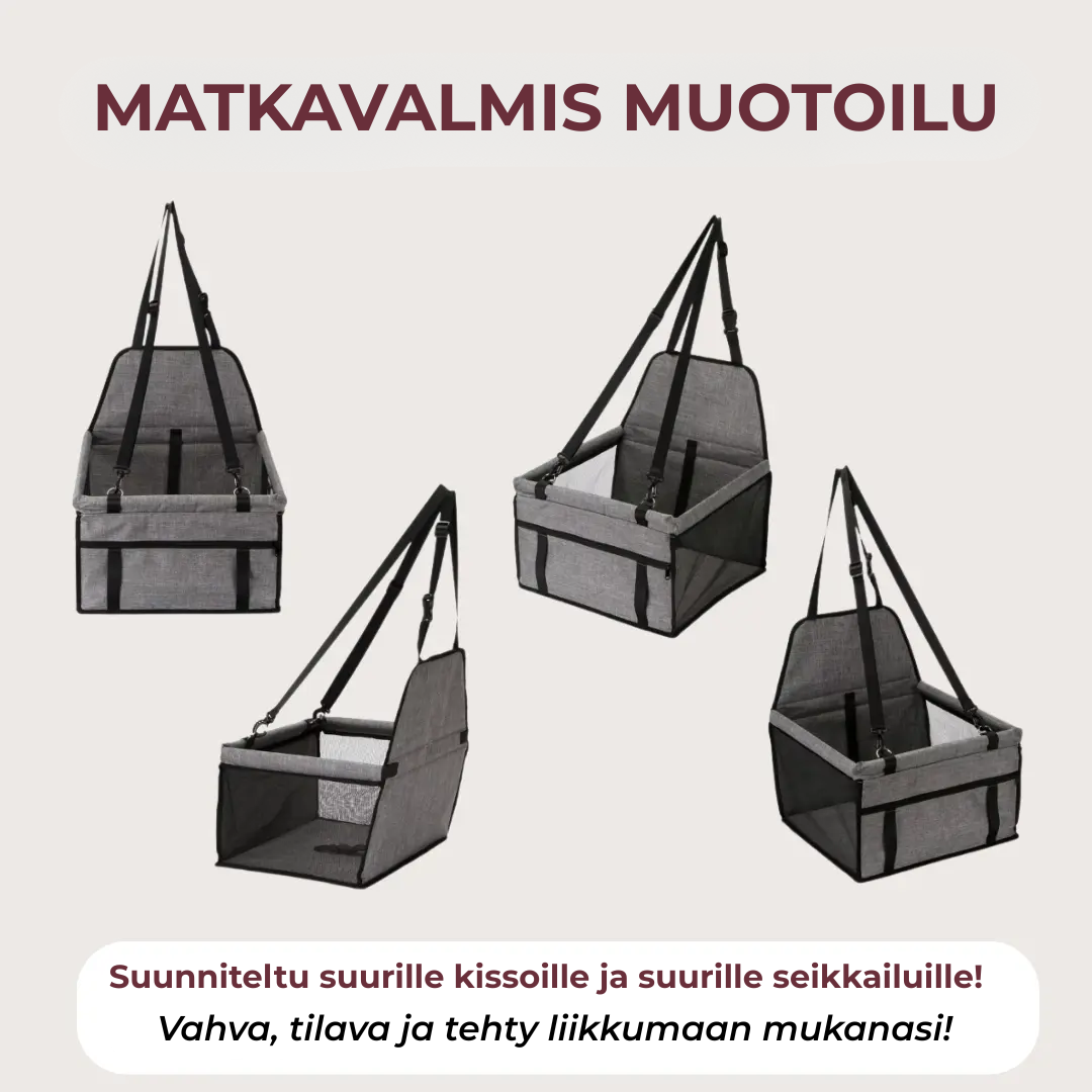 Tilava ja hengittävä autotuoli lemmikille