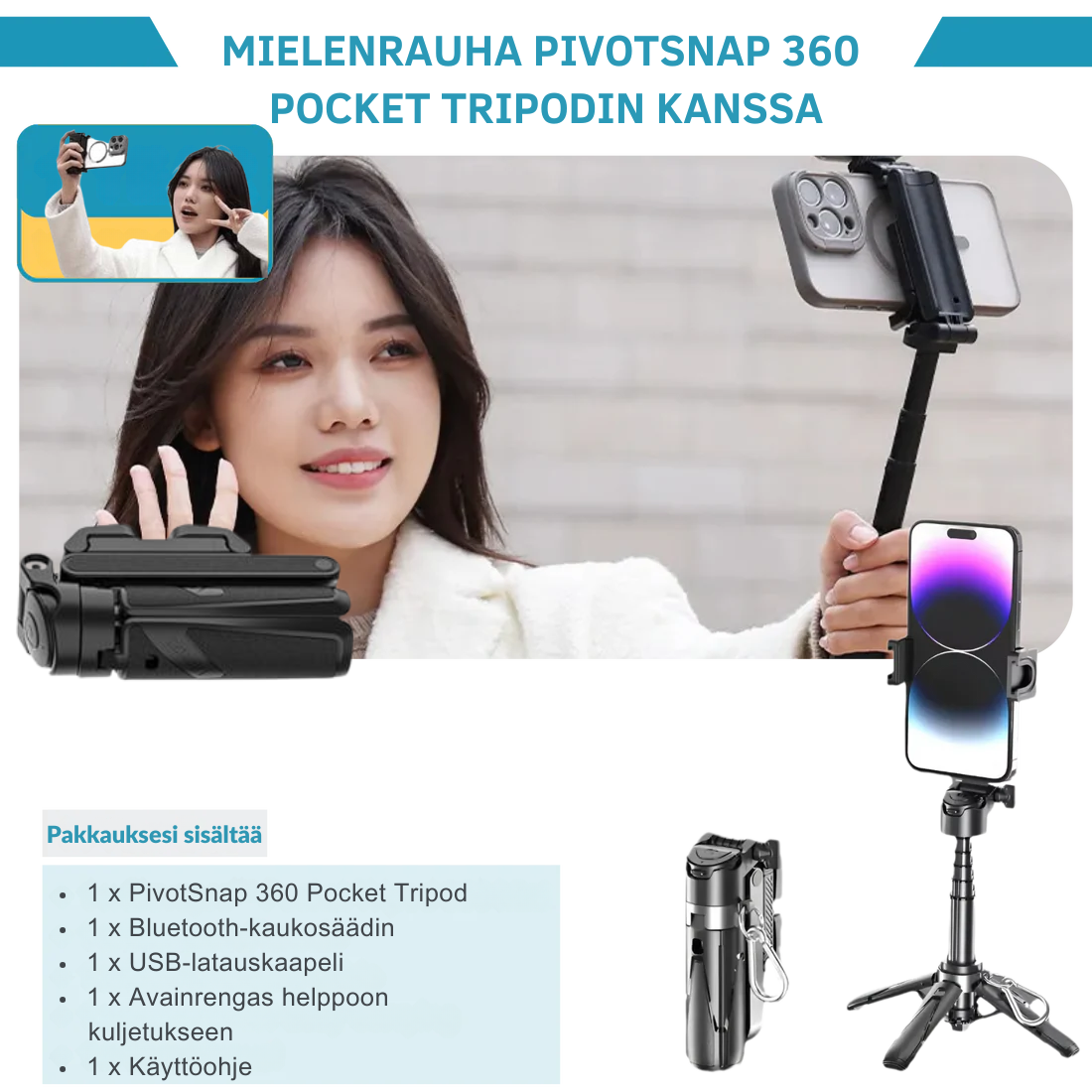 PivotSnap 360 Taskukolmijalka
