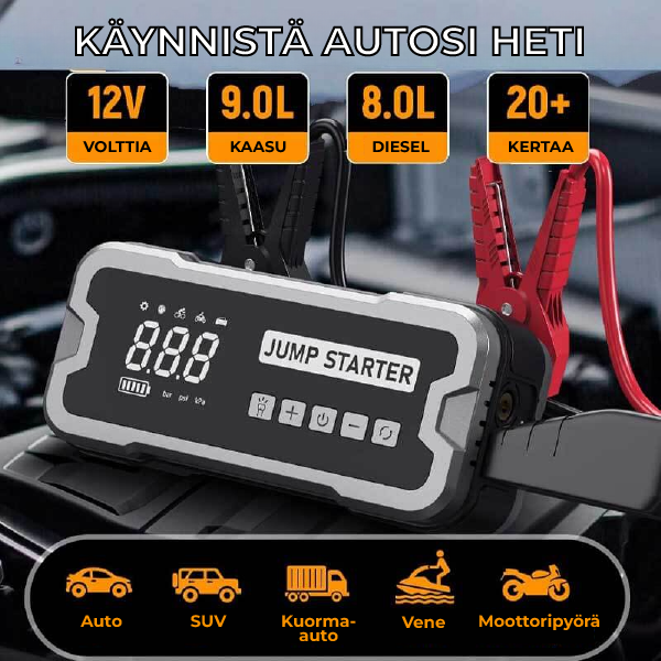 4-in-1 Kannettava Käynnistin Pro Ilmapumpulla