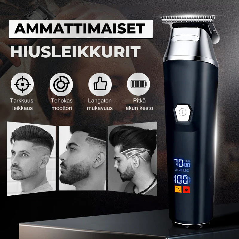 ClipPro™ | LCD-näyttö Ammattimainen Sähköinen Hiustenleikkuri