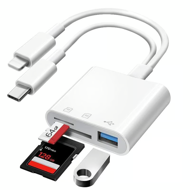 Ultra-Fast SD/TF/USB-C Erittäin nopea SD/TF/USB-C-kortinlukija - Nopea tiedonsiirtoCard Reader – High-Speed Data Transfer