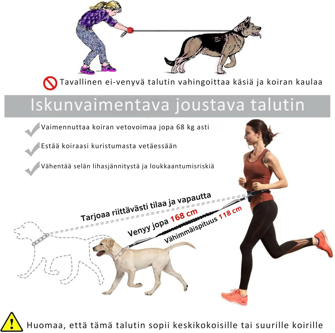DoggoBelt™ | Handsfree-koiran talutushihna vetoketjutaskulla