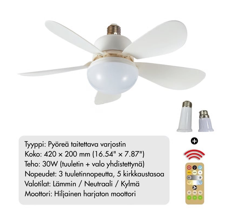 SpinGlow™ | Kattotuuletin LED-valolla