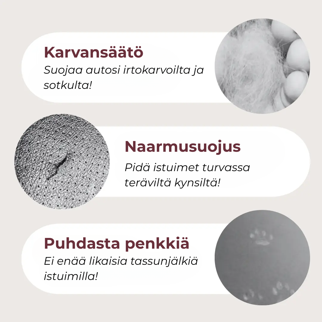 Tilava ja hengittävä autotuoli lemmikille