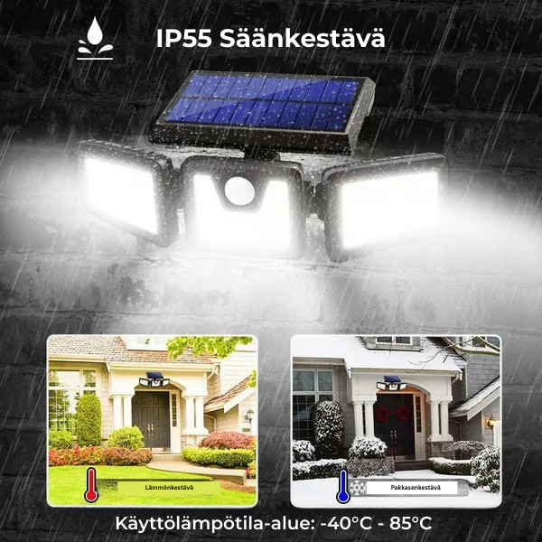 BrightGuard™ Aurinkokäyttöinen Liikevalo – Valaise ja turvaa kotisi luottavaisin mielin!