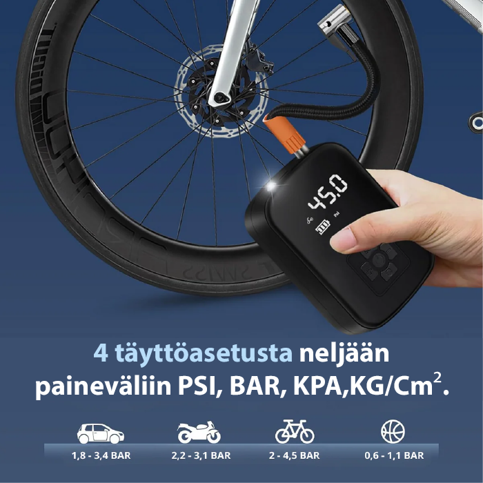 Sähköinen ilmapumppu - Täytä mitä tahansa, missä tahansa!