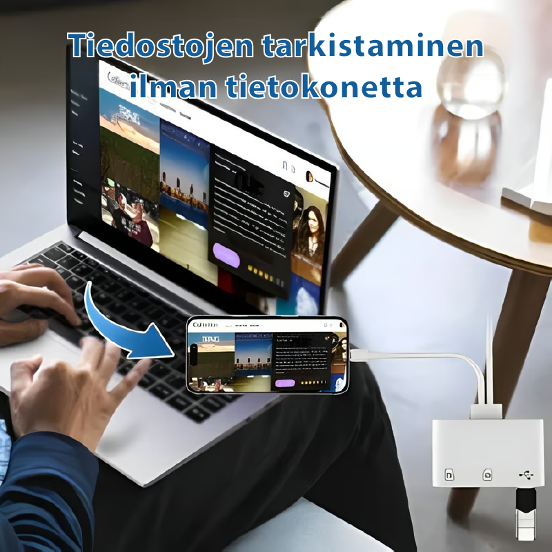Ultra-Fast SD/TF/USB-C Erittäin nopea SD/TF/USB-C-kortinlukija - Nopea tiedonsiirtoCard Reader – High-Speed Data Transfer
