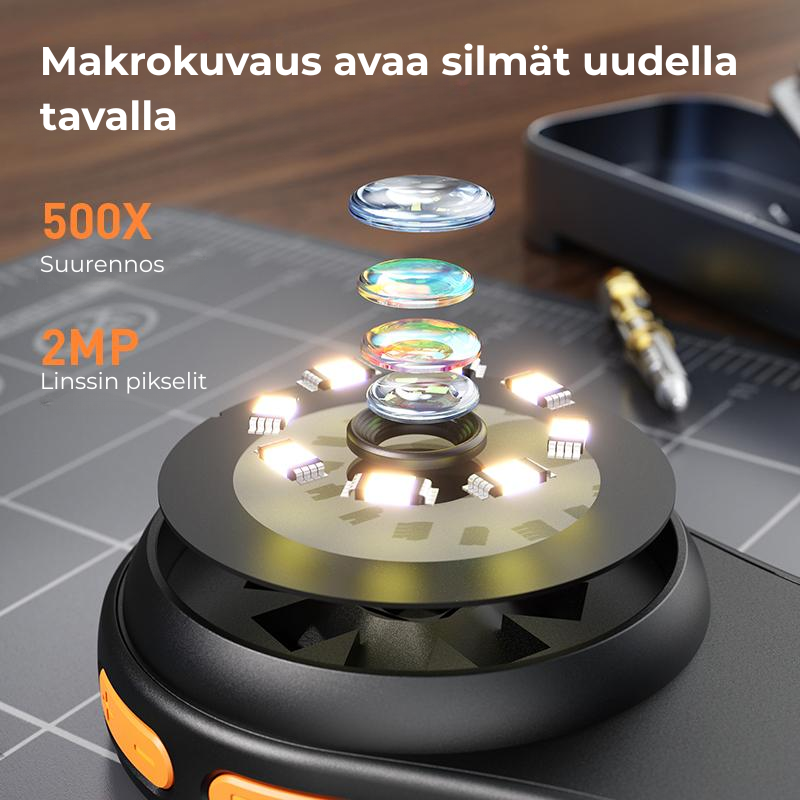 Zoomin™ | Kannettava digitaalinen mikroskooppi LED‑valaistuksella
