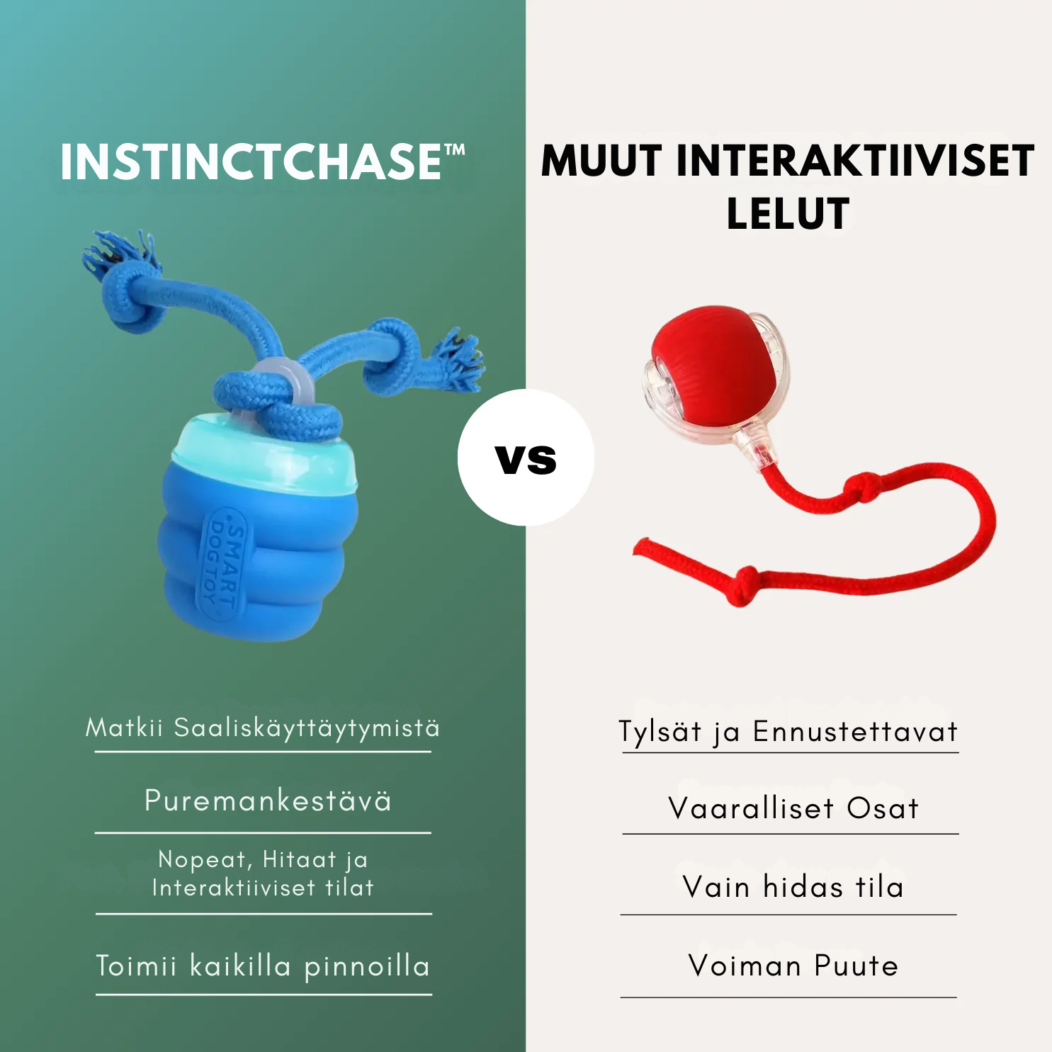 InstinctChase™ | Interaktiivinen koiran takaa-ajolelu