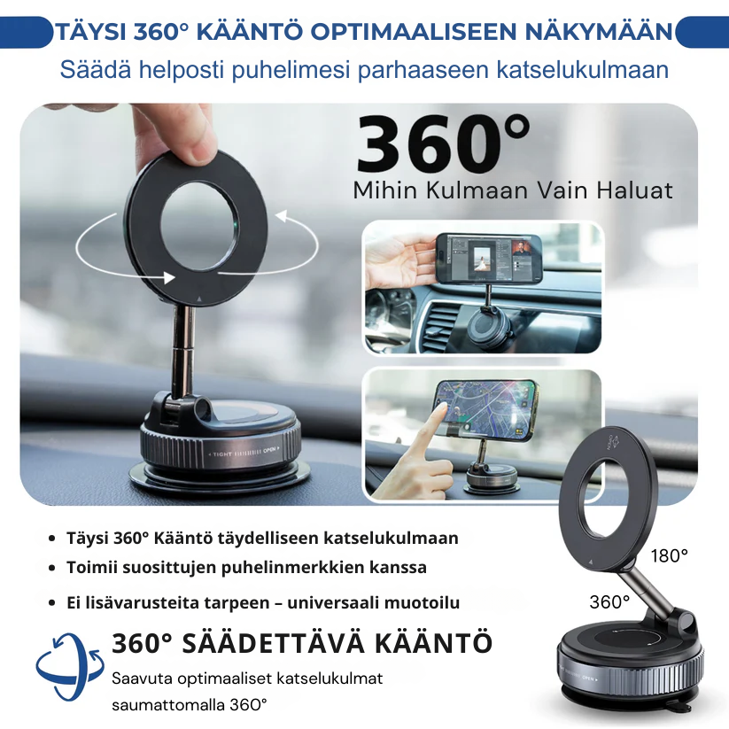 Magnetiq Pro™ | 360° magneettinen puhelinteline