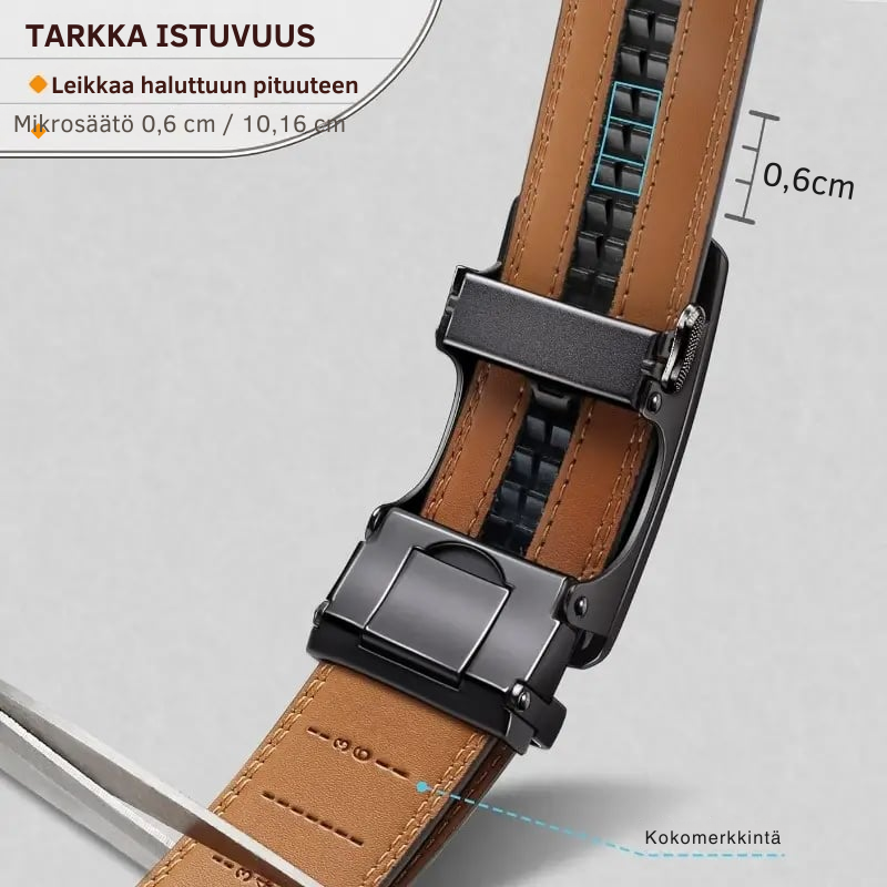 BeltForge™ | Täysnahkainen ratchetvöi säädettävällä soljella