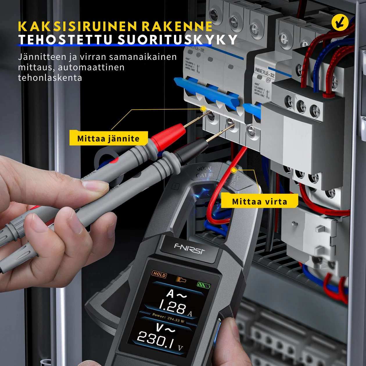 DMC-100 SmartMeter™ | Tarkkuus Pihdillinen Yleismittari Värinäytöllä