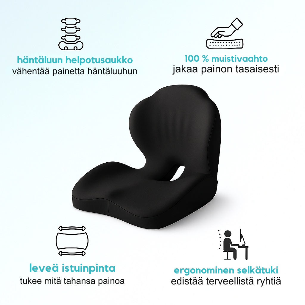 Cushiora™ | Premium-mukavuus- & ryhtitukityyny