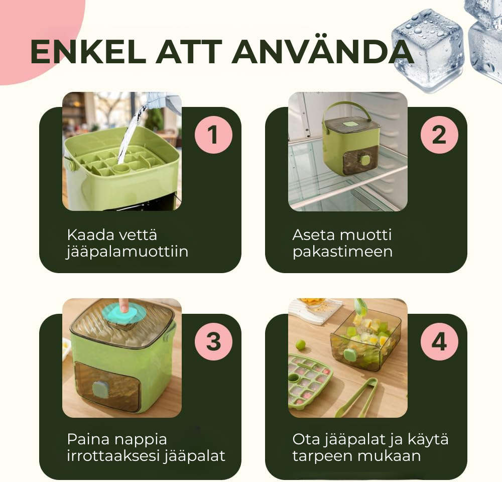 FrostBox™ | Kaksikerroksinen Jääpalamuotti Helppoon Irrotukseen