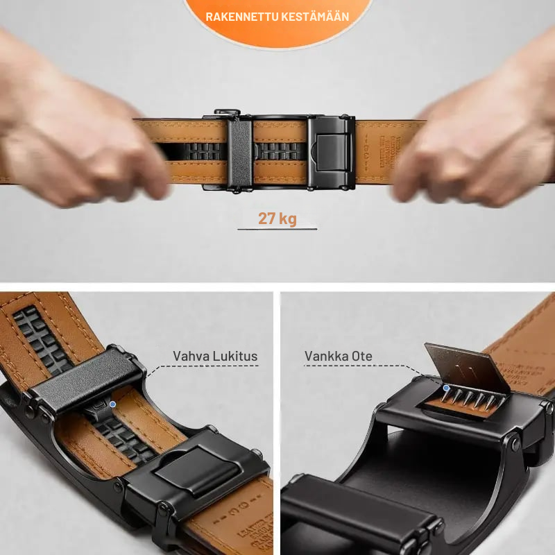 BeltForge™ | Täysnahkainen ratchetvöi säädettävällä soljella