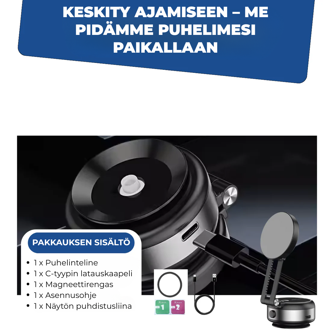 HoldNGo™ | 360° Magneettinen Puhelinteline