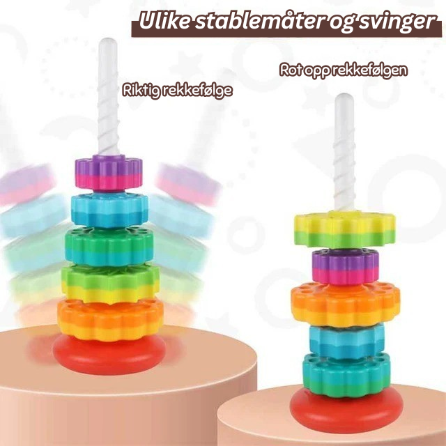 SpinStack™ Regnbuetårn – Moro, læring og endeløs oppdagelse i én leke