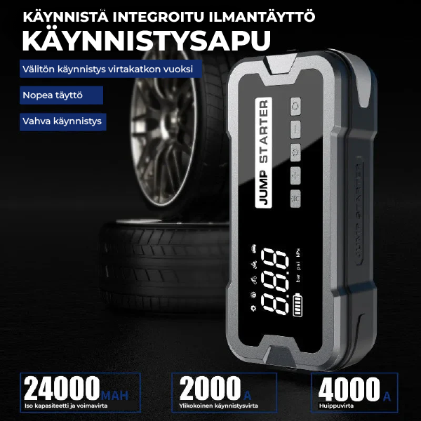 4-in-1 Kannettava Käynnistin Pro Ilmapumpulla