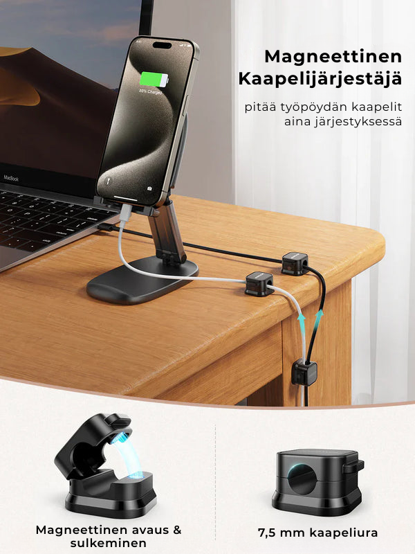 MagClip™ | Magneettinen Kaapeliklipsipidike