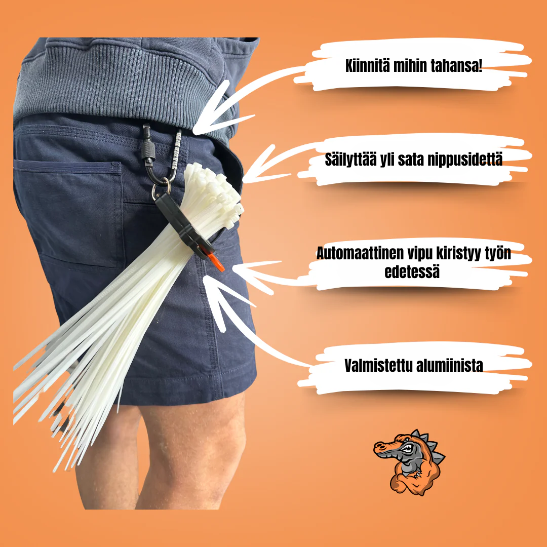 TieBoss Pro – Alumiininen nippusidepidike automaattisella lukituksella